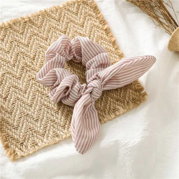 European and American new hair tie knotted rabbit ear headdress - Pink