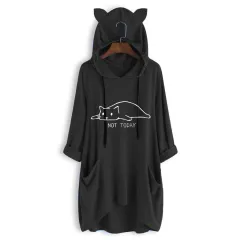 All-match hooded women's knitted sweater - Black - View 1