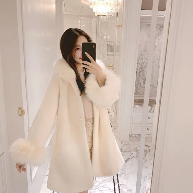 Winter Elegant Thick Women Woolen cute coat Beige - Shop at LoveMi