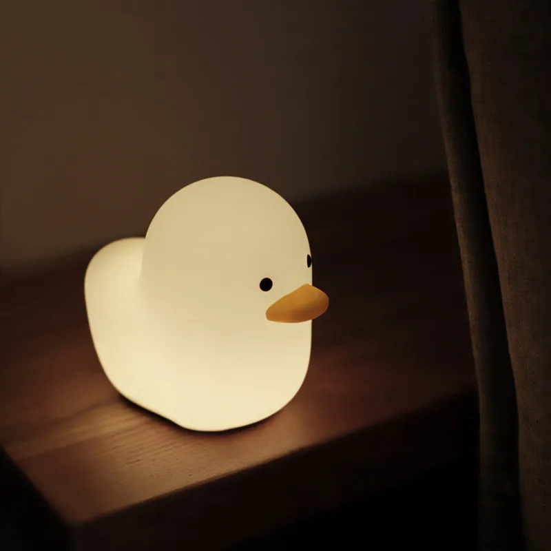 Nordic Cute Lovely Cartoon Dull Duck Led Night Light Silicone USB Charging NightLight Holiday Gifts Kids Room Bedside Bedroom – image 4