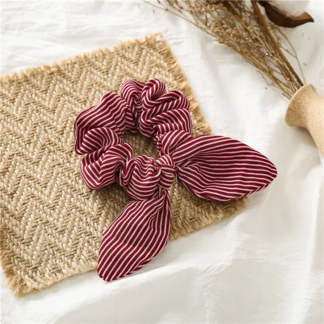 European and American new hair tie knotted rabbit ear headdress Red - Shop at LoveMi