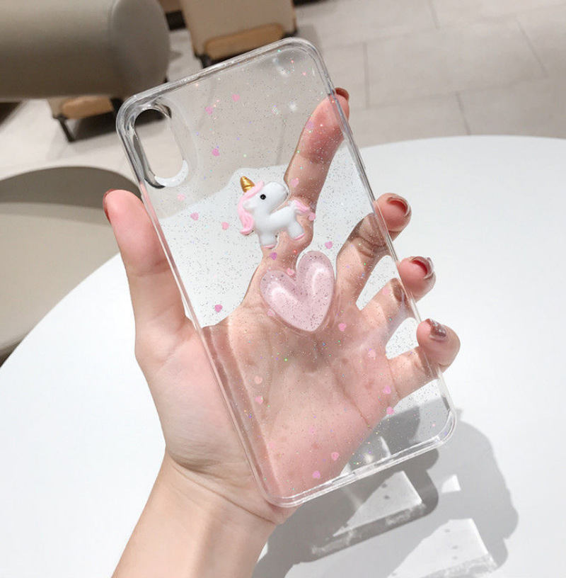 Cartoon little dinosaur Epoxy transparent phone case