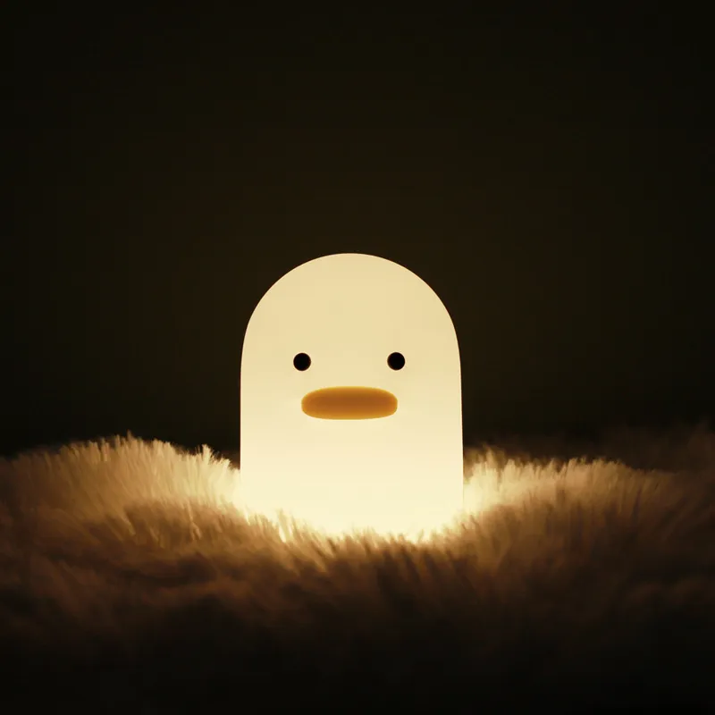 Nordic Cute Lovely Cartoon Dull Duck Led Night Light Silicone USB Charging NightLight Holiday Gifts Kids Room Bedside Bedroom – image 2