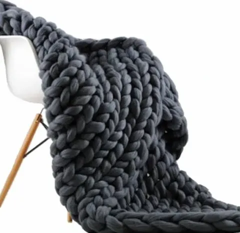 Hand Woven Woolen Blanket Soft Chenille