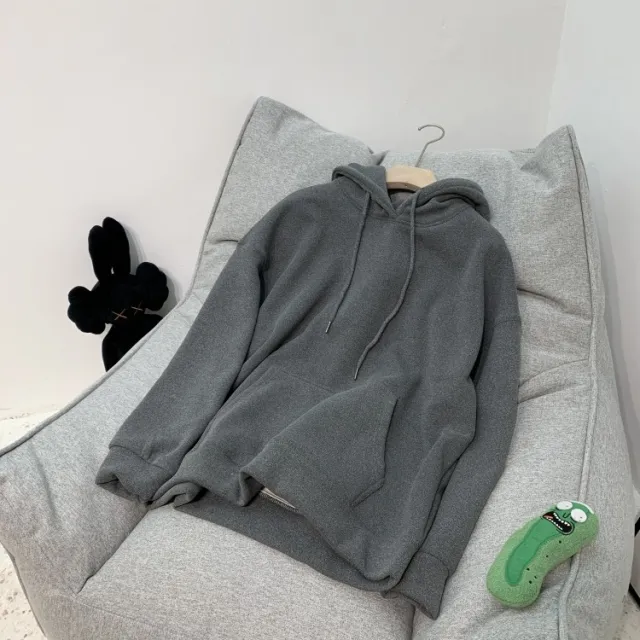 Women's plus velvet padded lazy style sweater Dark Grey - Shop at LoveMi