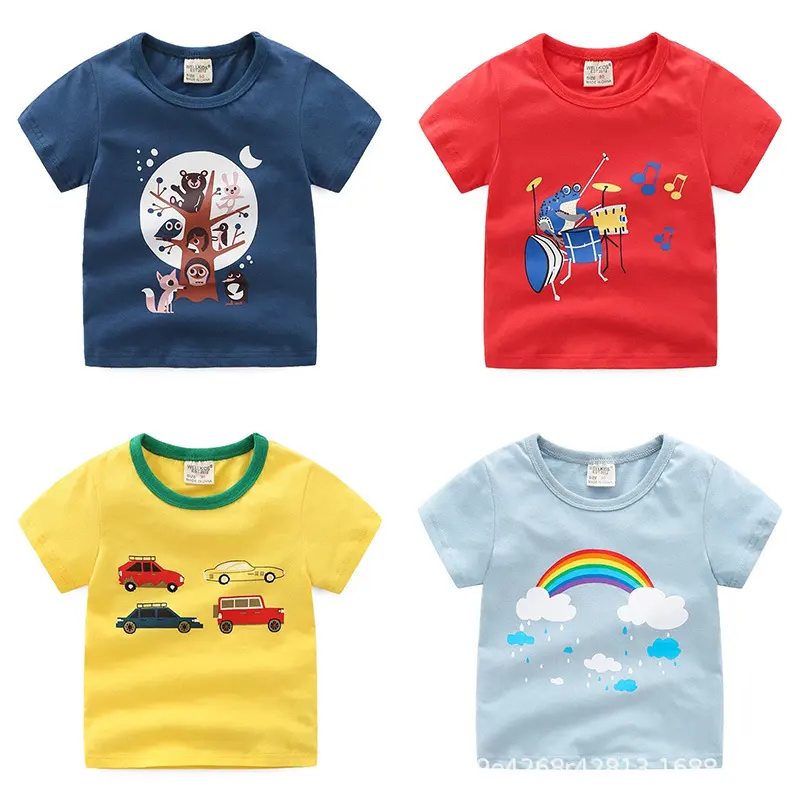 Children's Summer Cartoon Print T-shirt