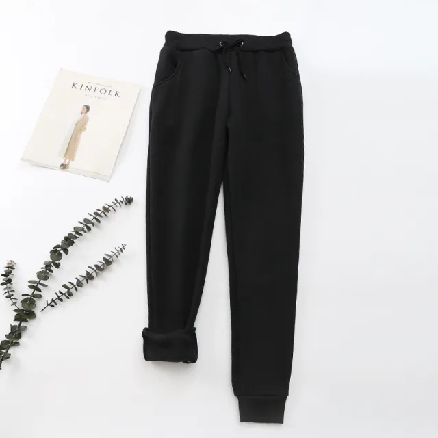 Stiletto Trousers, Thick Sports And Velvet Trousers Black - Shop at LoveMi