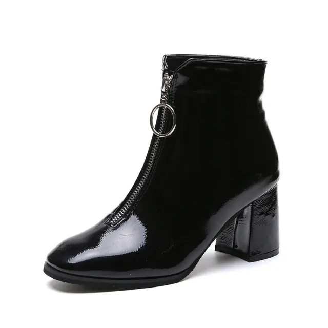 Autumn and winter thick heel Martin boots Black - Shop at LoveMi