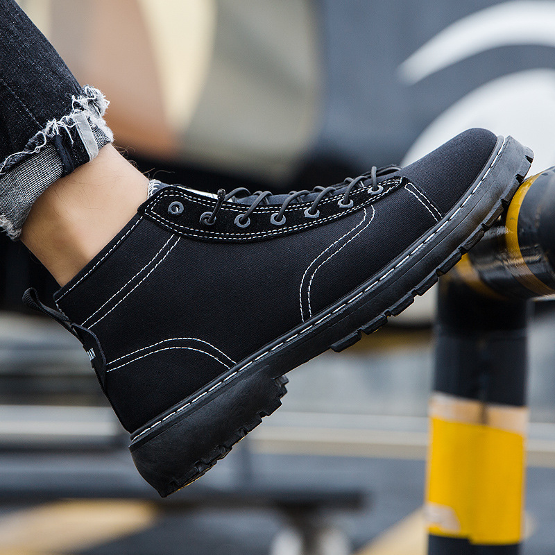 أحذية مارتن عالية الكاحل رجالية بتصميم بريطاني كاجوال