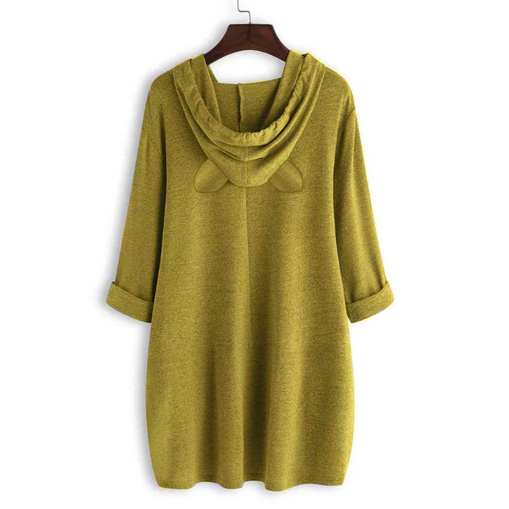 All-match hooded women's knitted sweater