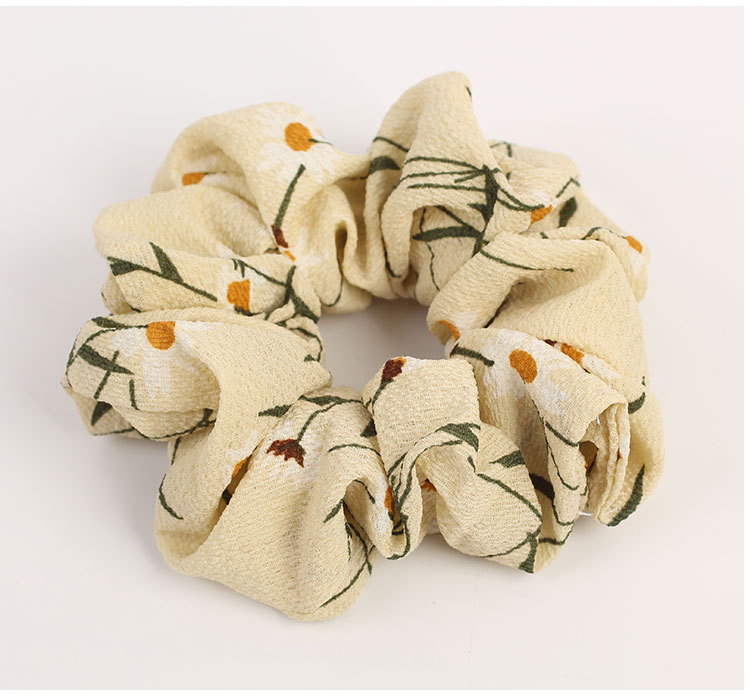 Spring and summer chiffon large intestine circle hair ring women Beige - Shop at LoveMi