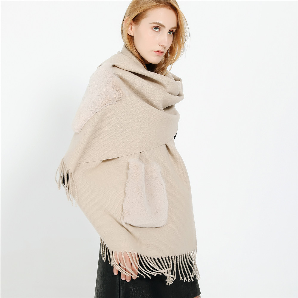 Cashmere-like warm functional scarf shawl