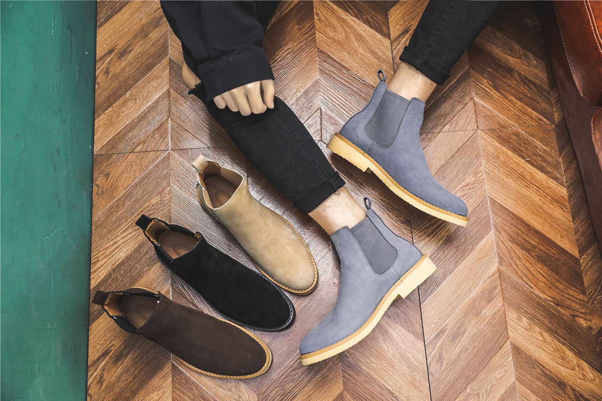 British all-match Martin boots  boots men's short boots frosted