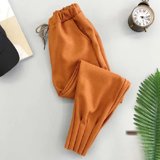 Ladies casual woolen high waisted harem pants Caramel Colour - Shop at LoveMi