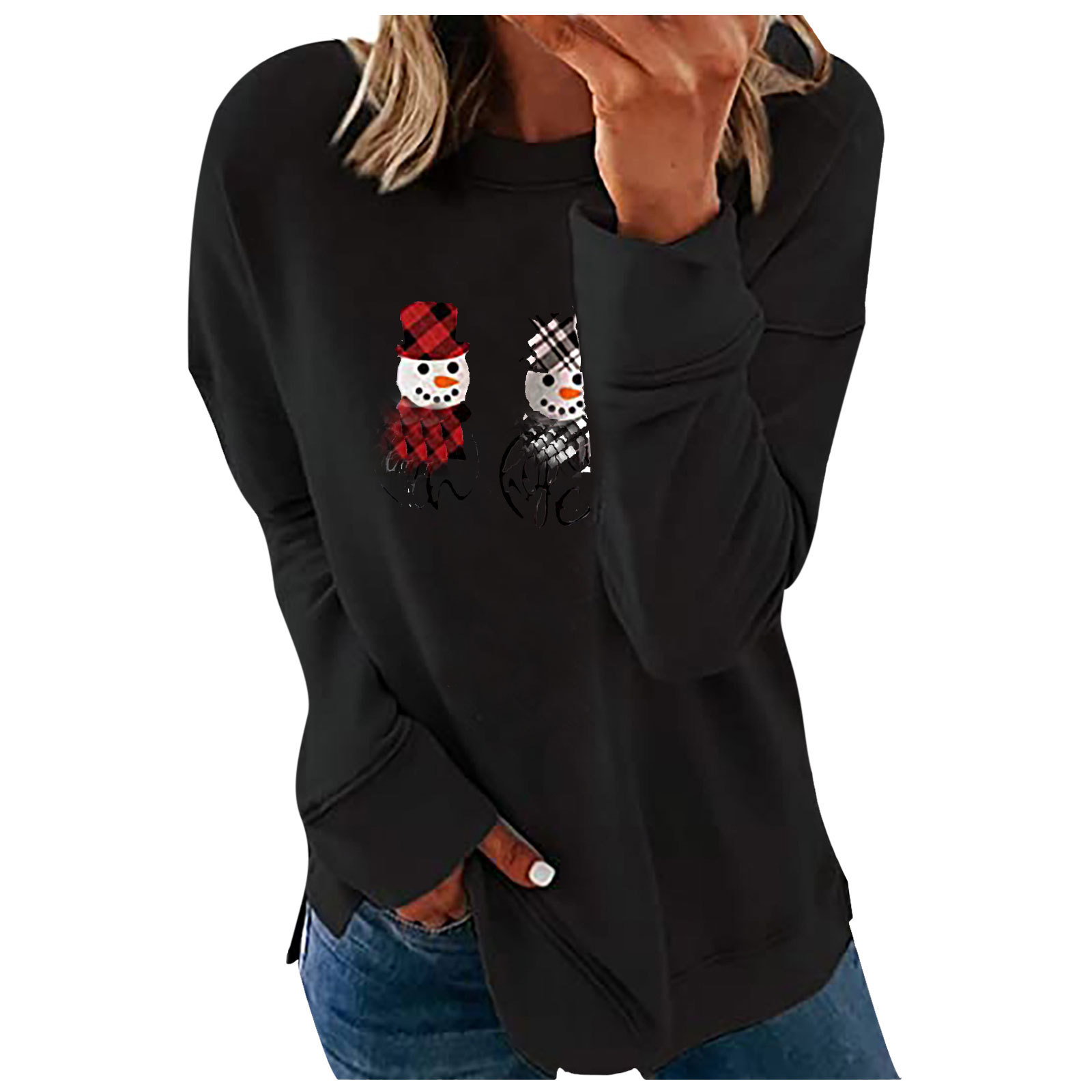 Christmas digital print loose women's T-shirt