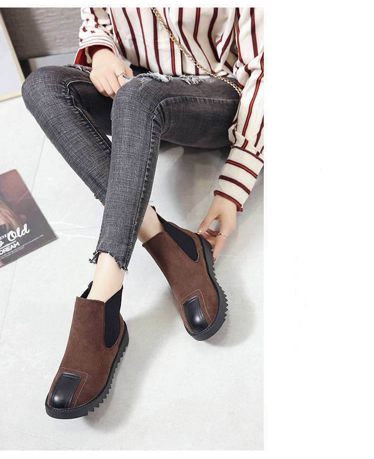 Women's flat bottomed short tube thick bottom cotton boots