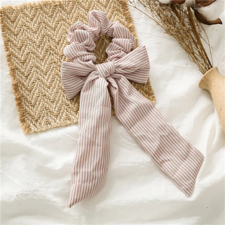 European and American new hair tie knotted rabbit ear headdress - Pink Bow
