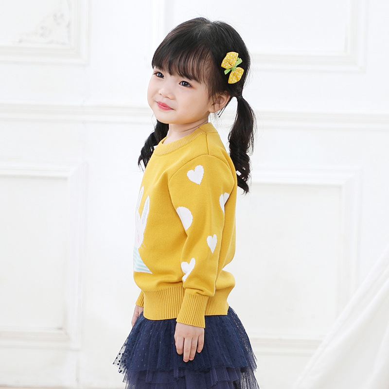 Knit sweater does not fade love white rabbit double coat