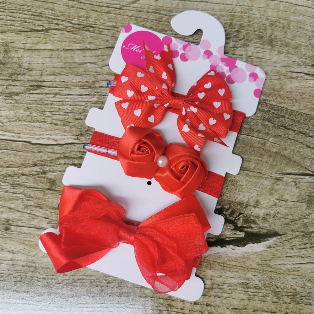 Three-piece children's bow with headband