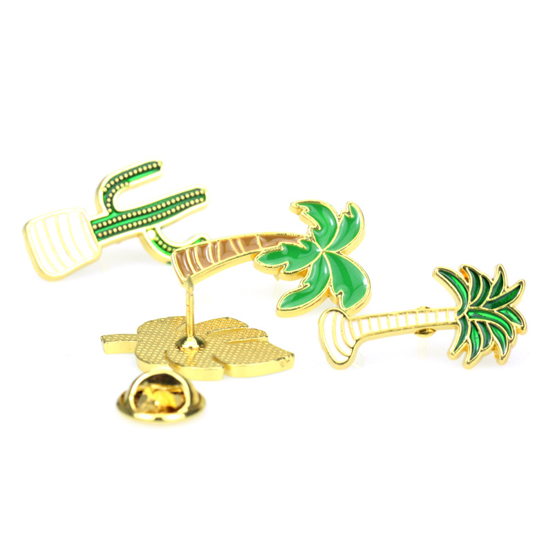 Title 5, Creative Cartoon Leaves Cactus Coconut Tree Brooch