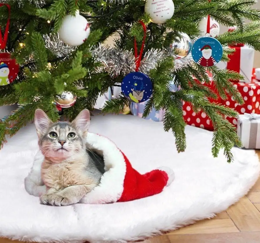 Pure White Plush Christmas Tree Skirt 78cm 90cm 122cm