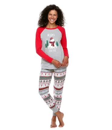 Christmas parent child suit printing home service pajamas two piece Mom - Shop at LoveMi