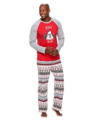 Christmas parent child suit printing home service pajamas two piece Papa - Shop at LoveMi