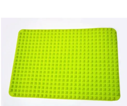Non-Stick Silicone Pyramid Cooking Mat Baking Mat With Grid Versatile Oven BBQ Cooking Mat Heat-Resistant Mat Kitchen Tools Kitchen Gadgets - Green