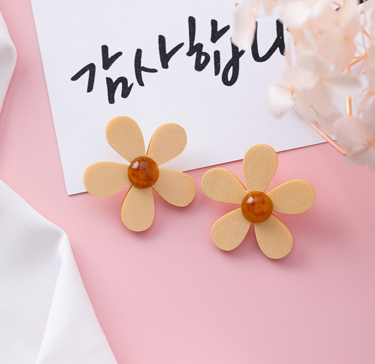 925 silver needle temperament personality retro flower circle earrings female