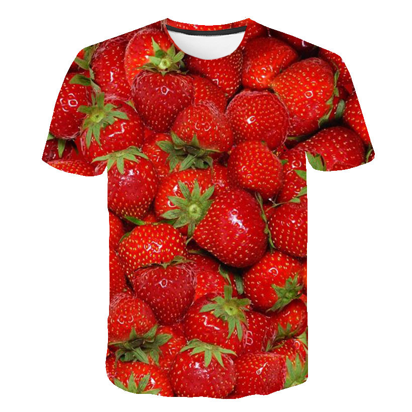 Title 7, 3D-gedrucktes T-Shirt mit Obstsorten-Medley-Mus...