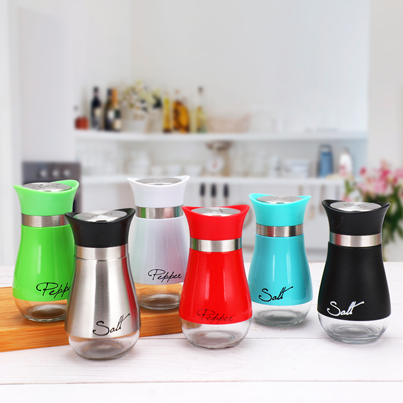 Salt And Pepper Shakers Set - Salt Containers For Gifts, Kitchen Decor, Home, RV, Camp, BBQ, 4 Oz Farmhouse Spice Dispenser With Glass Bottom, Set Of 2