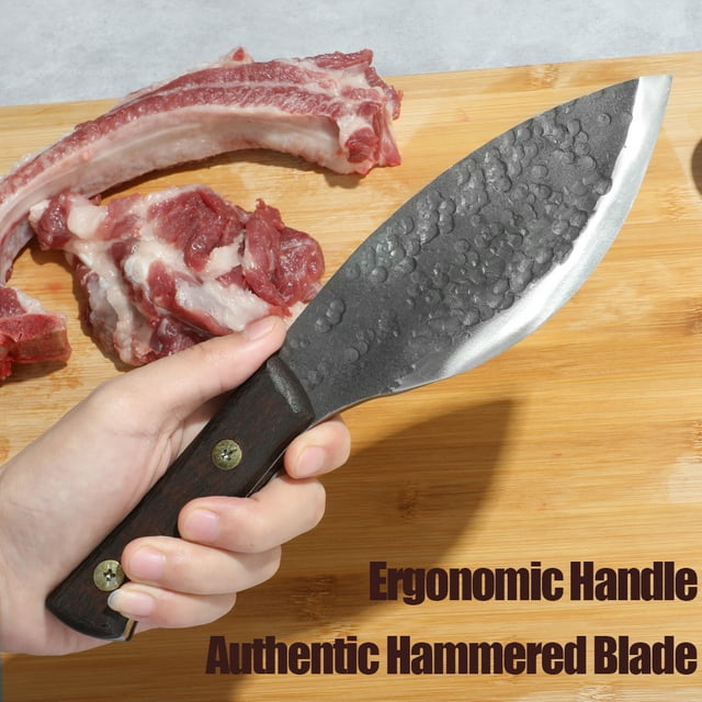 Japanese Meat Cleaver Knife - High Carbon Steel. EXQUISITE CRAFTSMANSHIP - Crafted with exquisite mastery, the butcher knife embodies the enduring spirit of artisanal craftsmanship. Our Japan knife is forged with the fiery embrace and rhythmic pounding, h