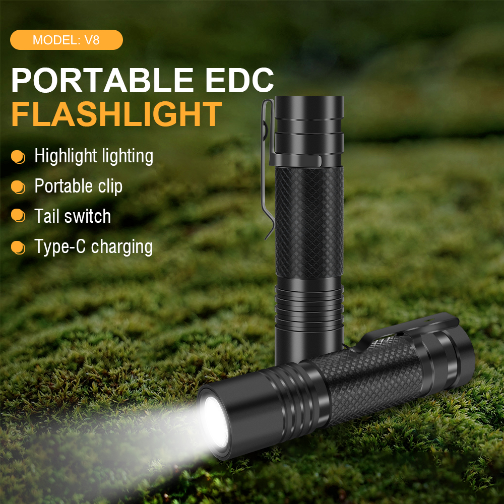 Camouflage Flashlight USB Rechargeable Aluminum Torch Lamp Portable Mini — image 5
