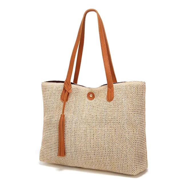 Fashionable BEACH STRAW BAG Brown - Shop at LoveMi