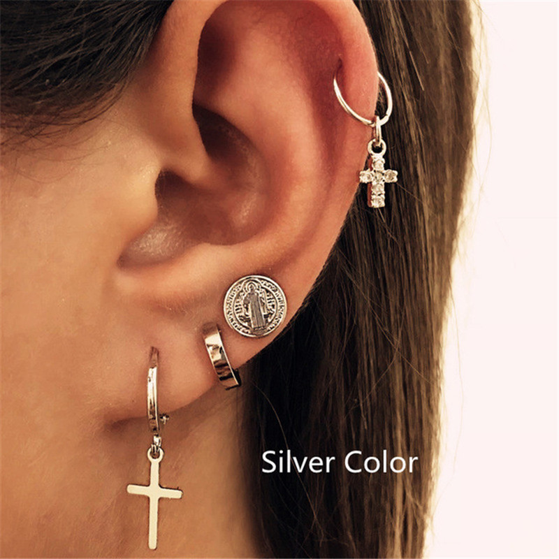 Simple alloy female earrings