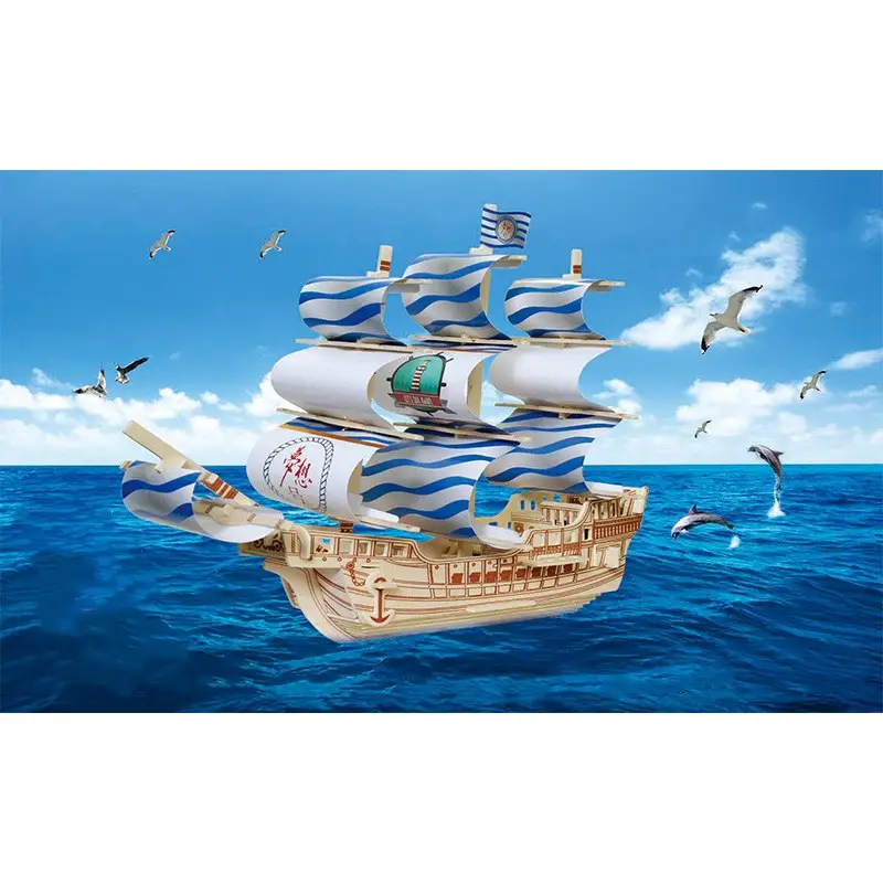 Educational toy handmade sailing model