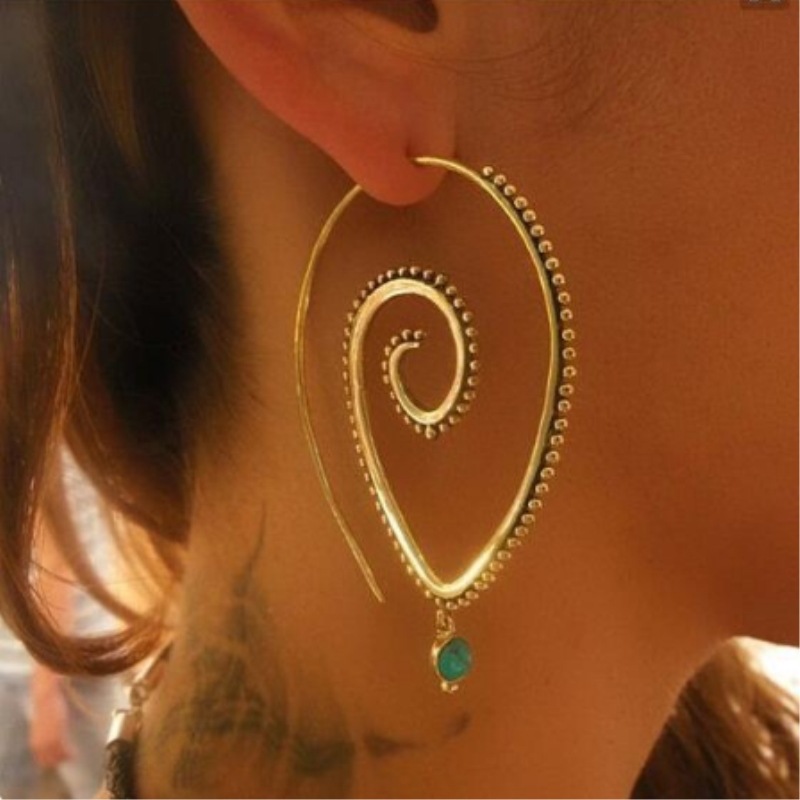 Oval spiral earrings