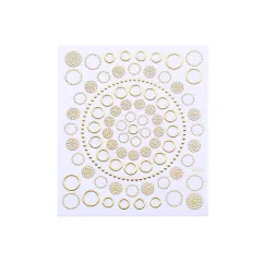 3D Nail Stickers Gold Silver Metal Black Geometric Flower - 12Style - View 1