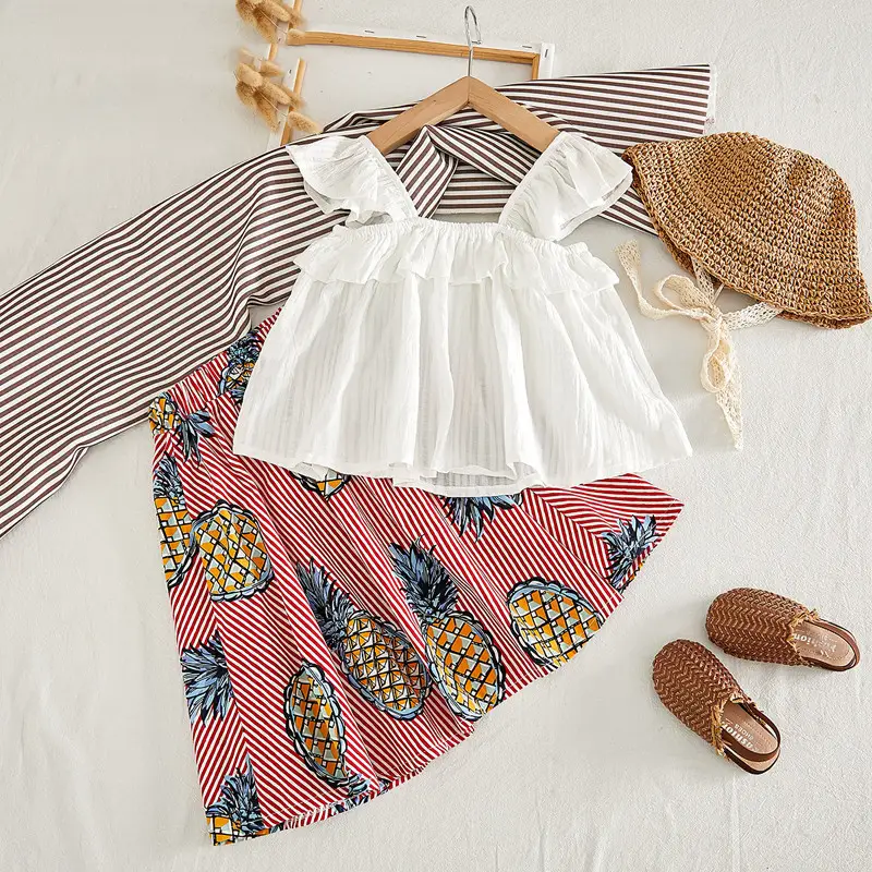 Two piece vest and skirt suit