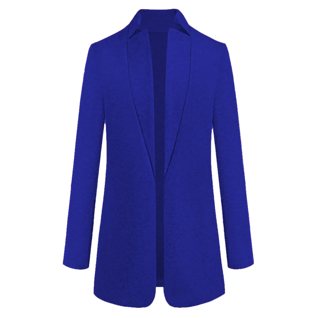 Long Wool Coat Warm Elegant Winter Coat Female Plus Size - Blue