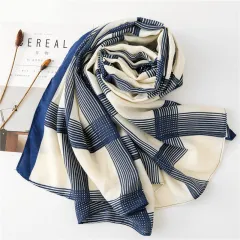 Holiday shawl sunscreen silk scarf - Blue - View 1