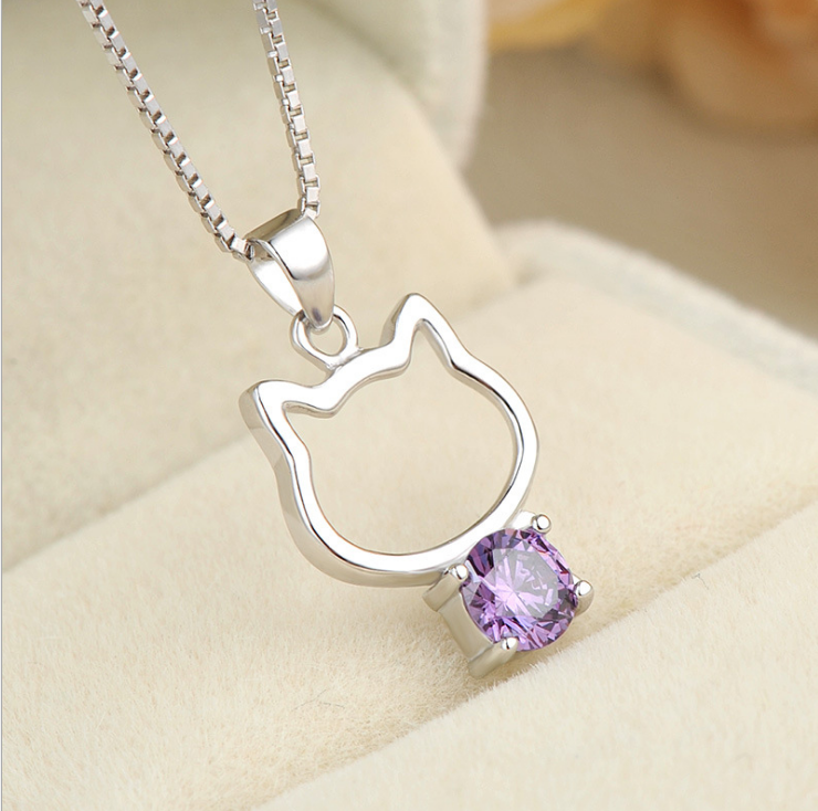 Li silver inlaid Zircon Pendant Necklace Sterling Silver Pendant S925 Korean female wholesale manufacturers