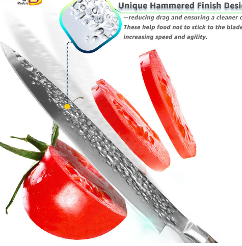 Hammer imitation Damascus Stainless steel 7Cr17 color wooden handle 8 inch chef knife Chef knife kitchen knife