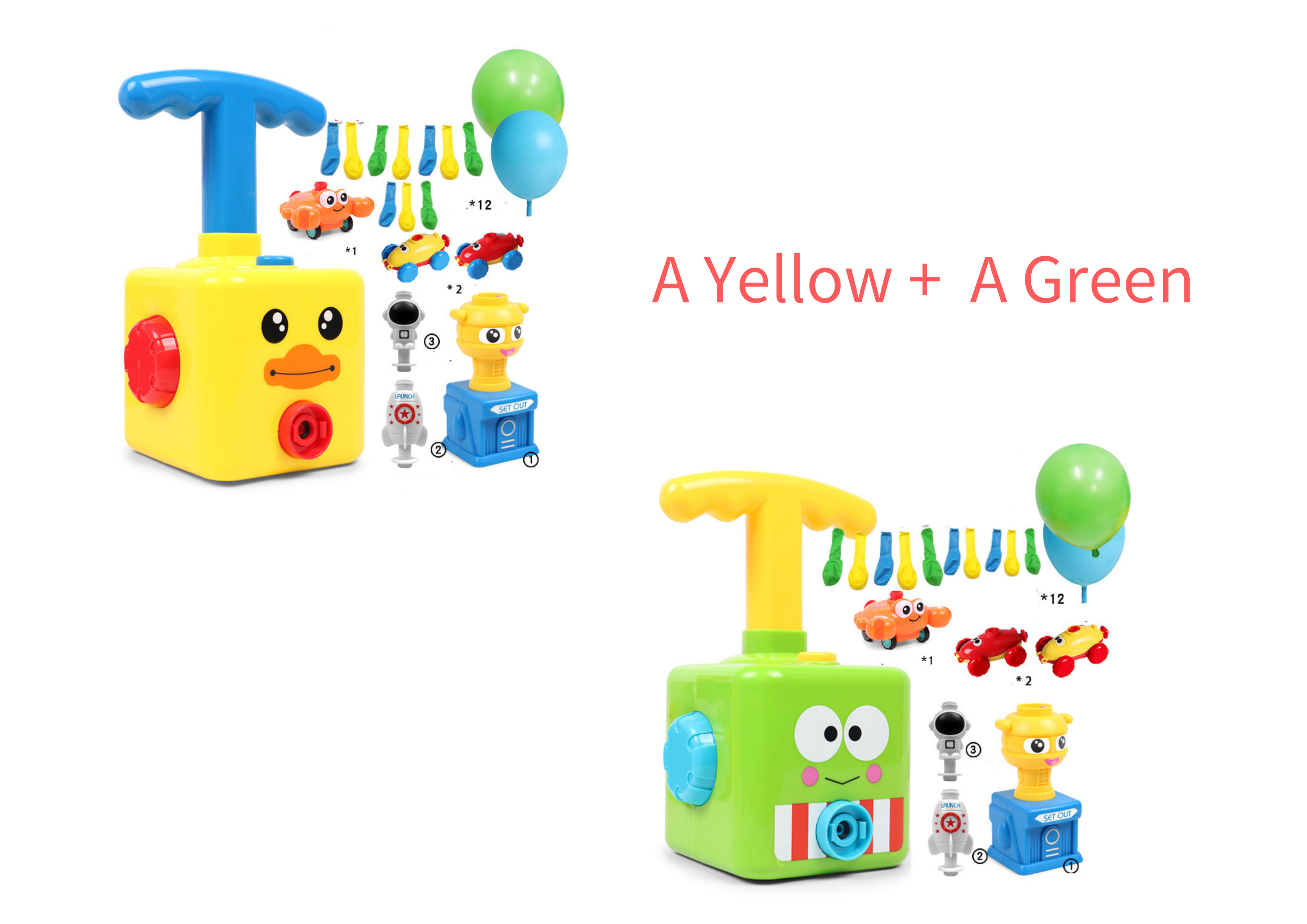 Power Balloon Launch Tower Toy Puzzle – A Yellow