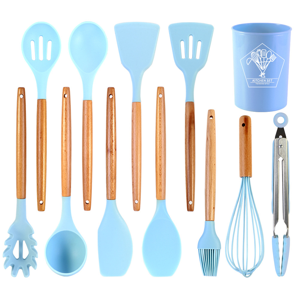 Silicone kitchenware set Light Blue 12Pcs - Shop at LoveMi