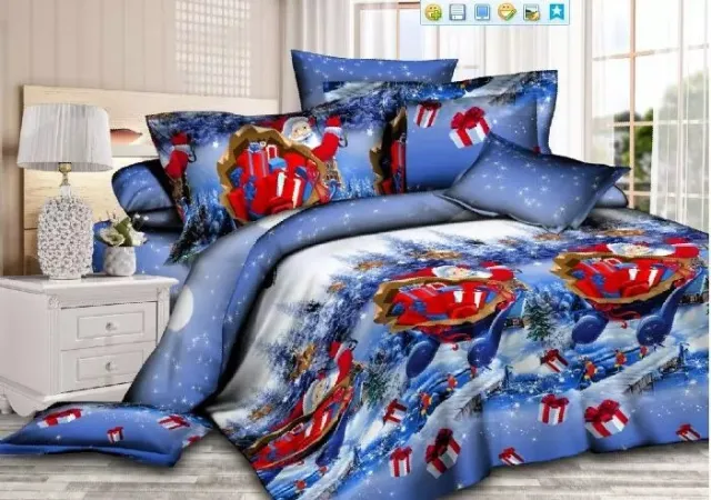 Santa bedding three piece four piece Blue Christmas - Shop at LoveMi