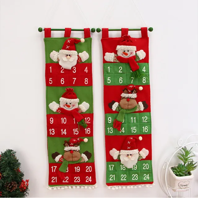 Christmas calendar storage hanging bag A055Green Background - Shop at LoveMi