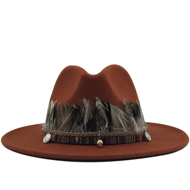 Ladies jazz woolen hat Top hat Caramel - Shop at LoveMi