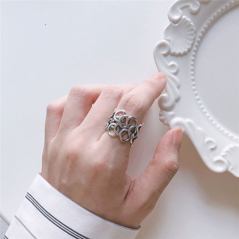 Retro multilayer circle ring women
