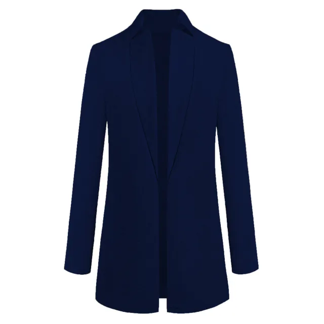 Long Wool Coat Warm Elegant Winter Coat Female Plus Size Dark Blue - Shop at LoveMi